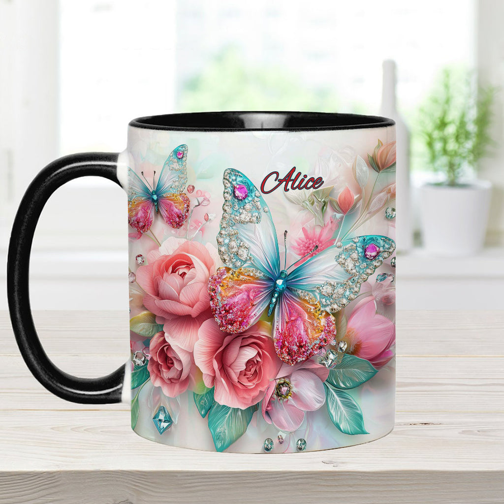 Schmetterlinge lieben – Personalisierte Tasse mit Schmetterlingsmotiv
