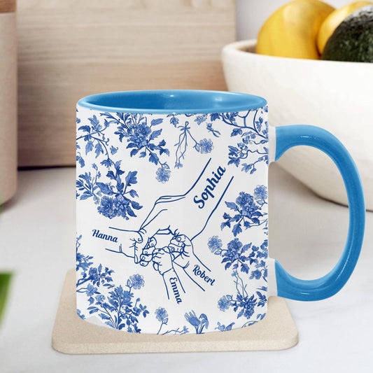 Mother's Hand Toile de Jouy - Personalized Mother Accent Mug