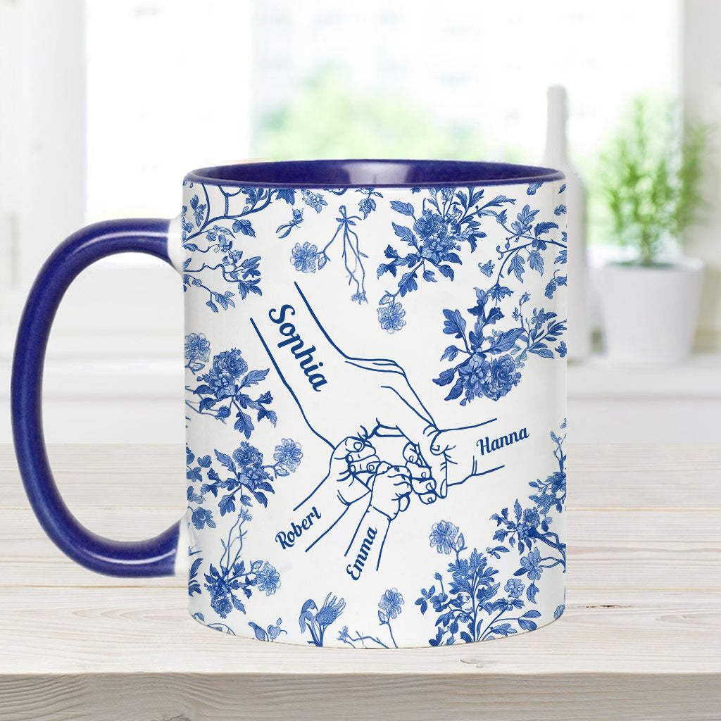 Mutterhand Toile de Jouy - Personalisierte Tasse mit Muttermotiv