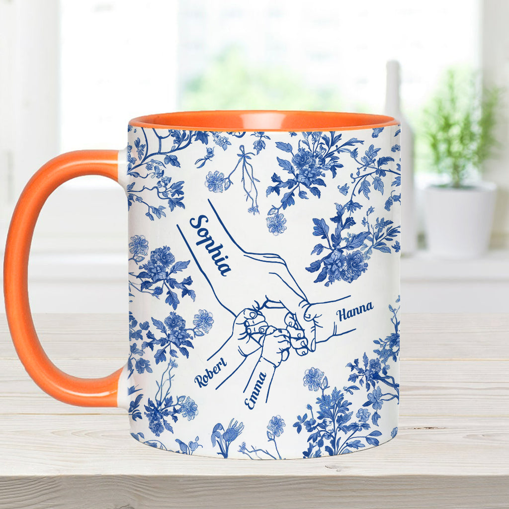 Mutterhand Toile de Jouy - Personalisierte Tasse mit Muttermotiv