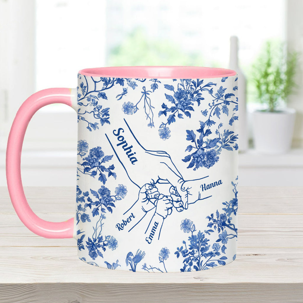 Mutterhand Toile de Jouy - Personalisierte Tasse mit Muttermotiv