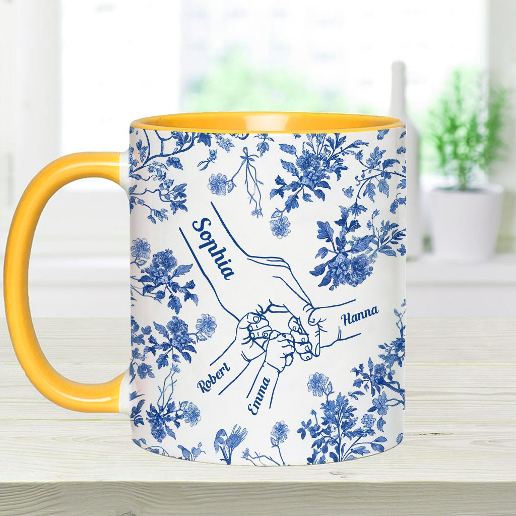 Mutterhand Toile de Jouy - Personalisierte Tasse mit Muttermotiv