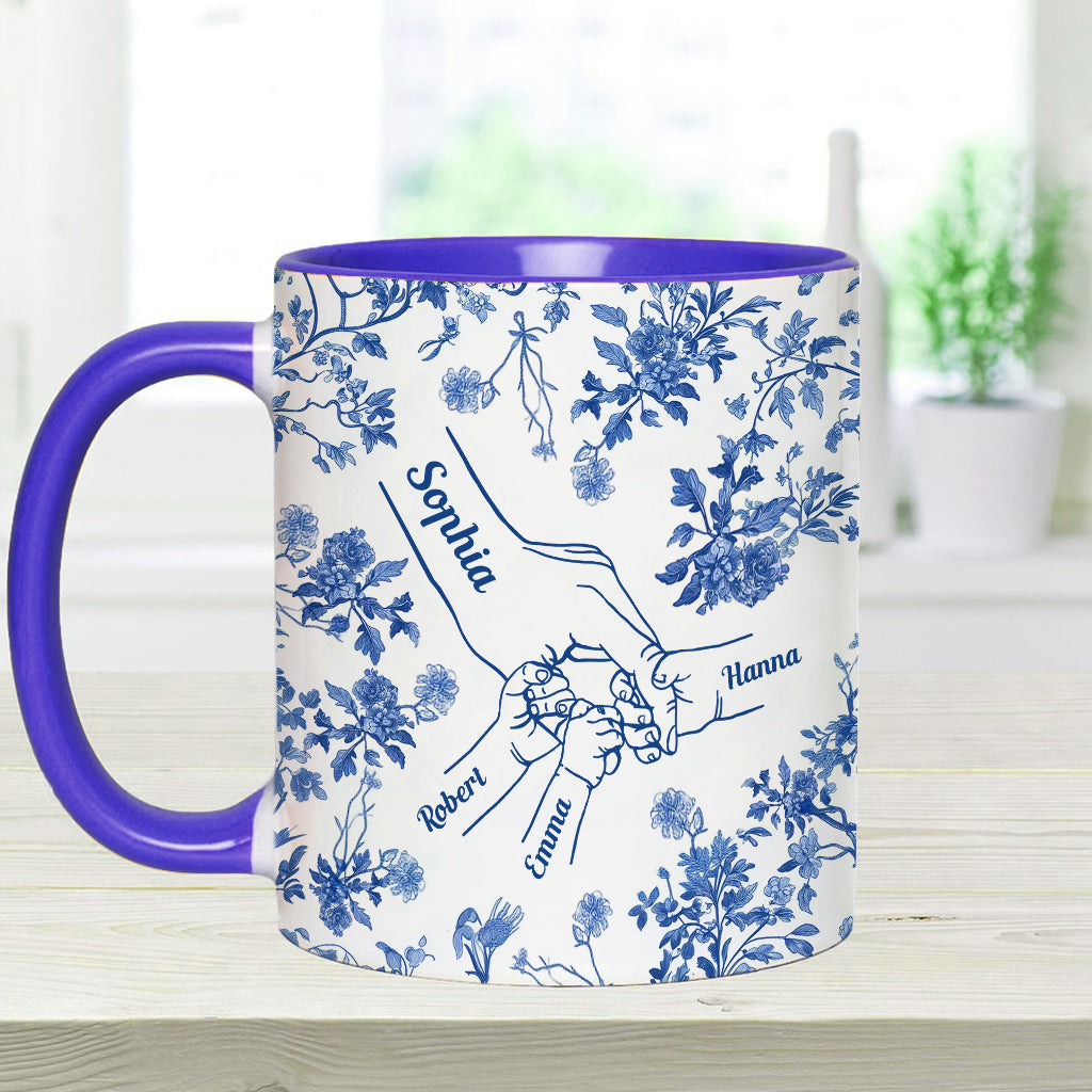 Mutterhand Toile de Jouy - Personalisierte Tasse mit Muttermotiv