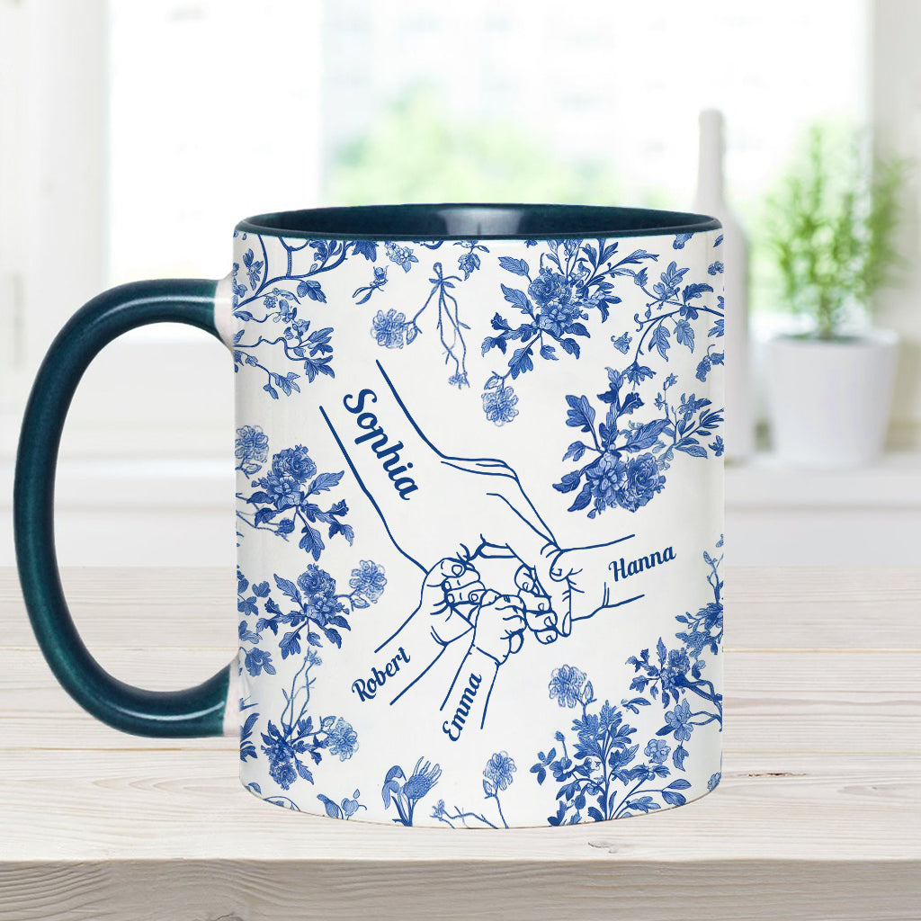 Mutterhand Toile de Jouy - Personalisierte Tasse mit Muttermotiv