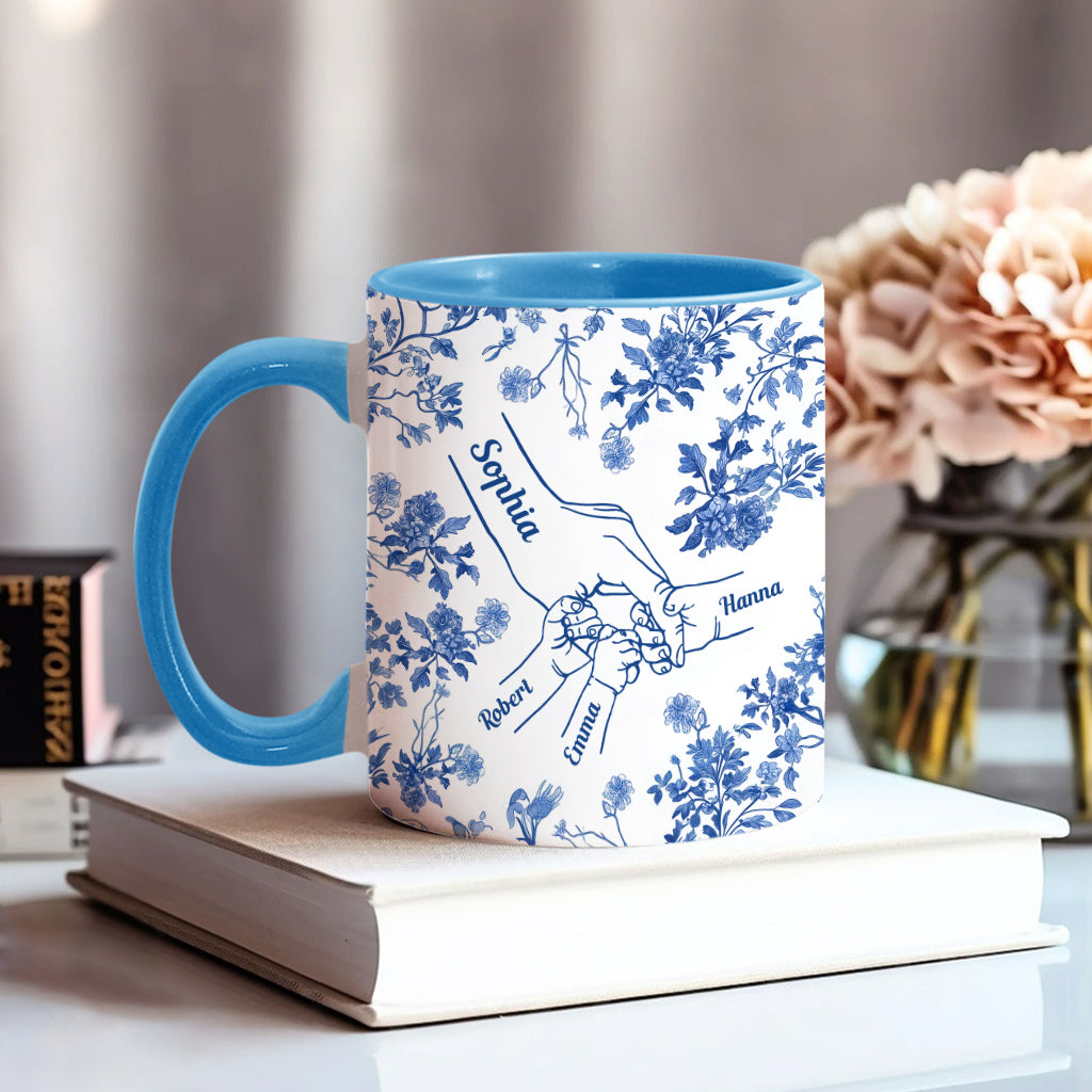 Mutterhand Toile de Jouy - Personalisierte Tasse mit Muttermotiv
