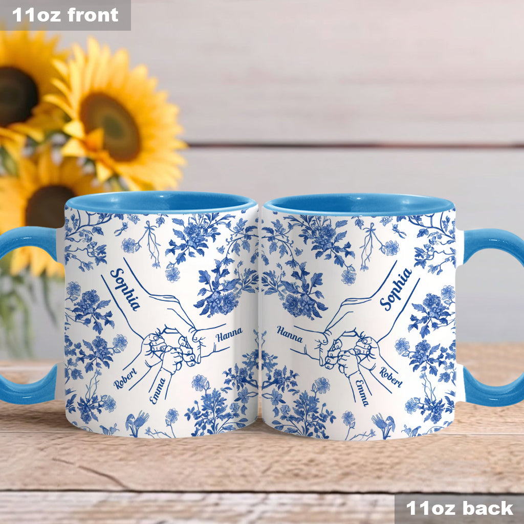 Mutterhand Toile de Jouy - Personalisierte Tasse mit Muttermotiv