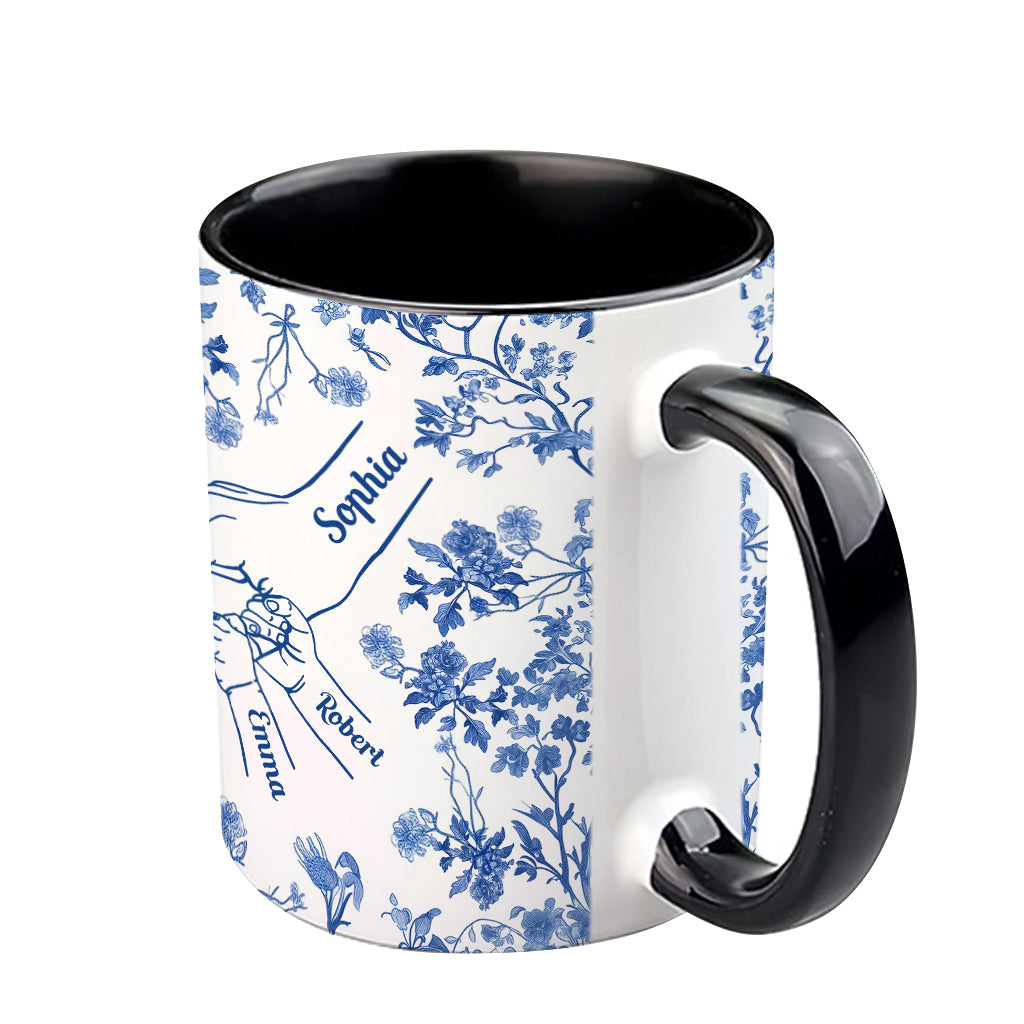 Mutterhand Toile de Jouy - Personalisierte Tasse mit Muttermotiv