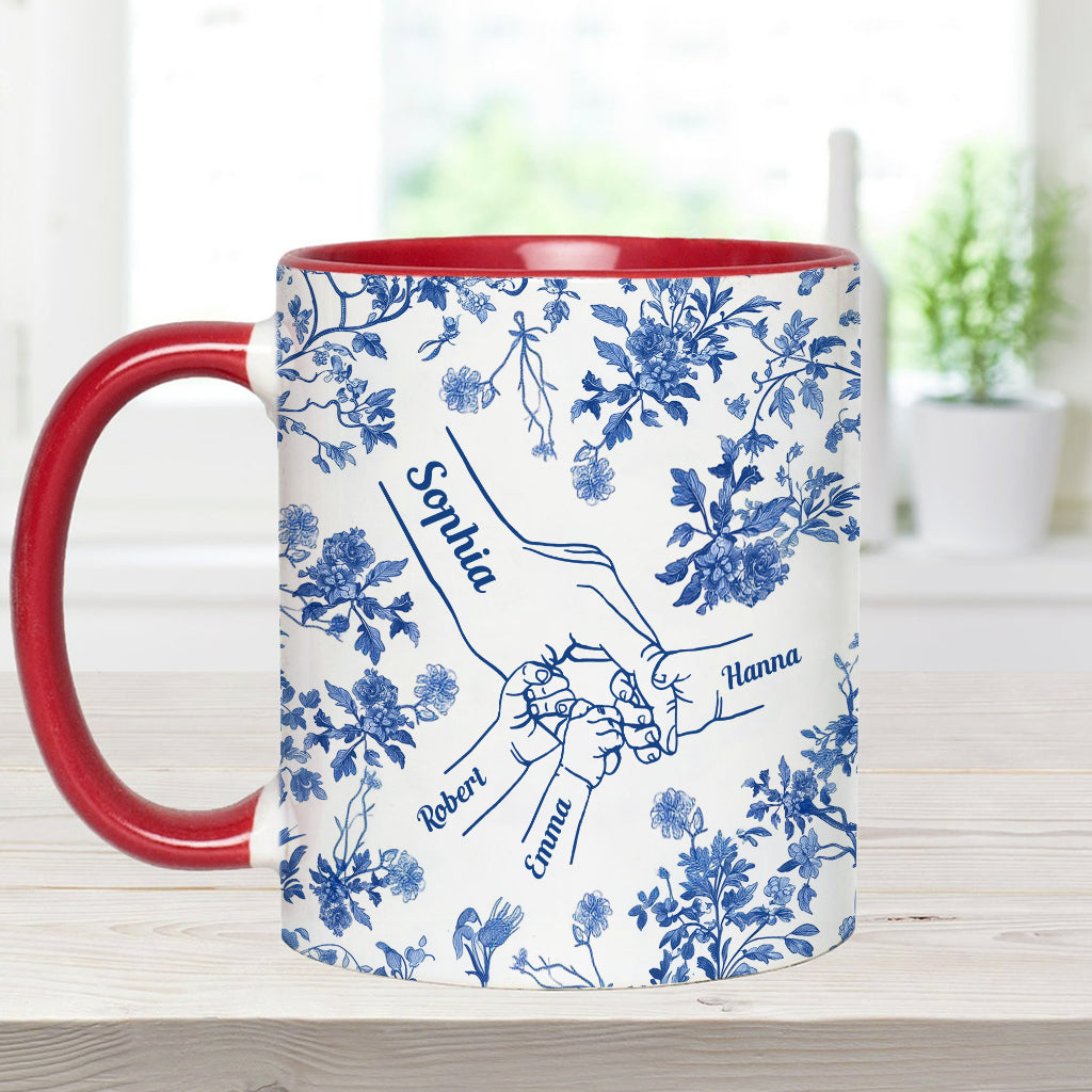 Mutterhand Toile de Jouy - Personalisierte Tasse mit Muttermotiv