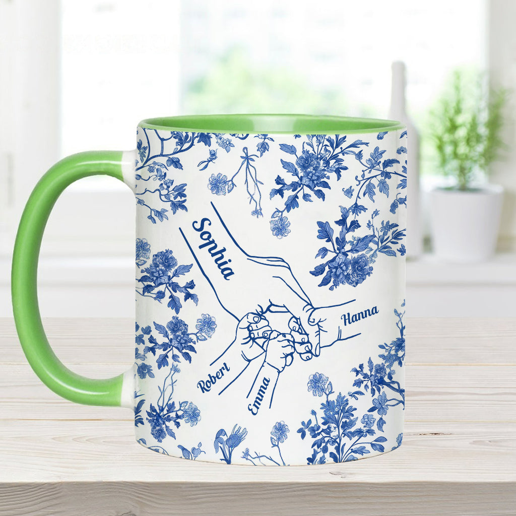 Mutterhand Toile de Jouy - Personalisierte Tasse mit Muttermotiv