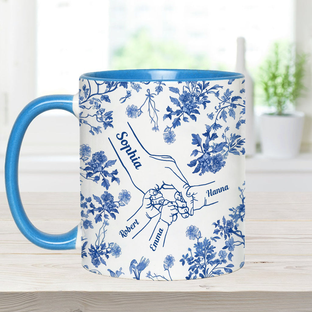Mutterhand Toile de Jouy - Personalisierte Tasse mit Muttermotiv