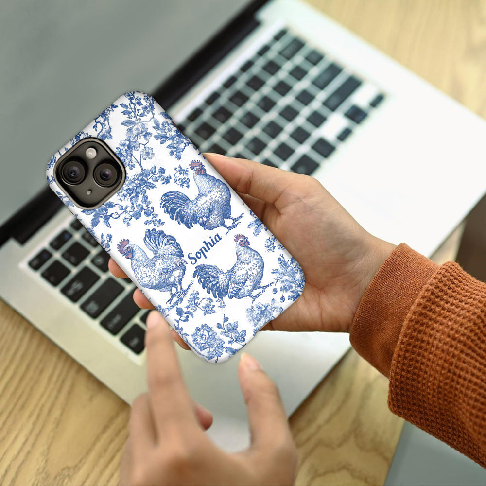 Chicken Toile de Jouy - Personalized Chicken Full Print Phone Case