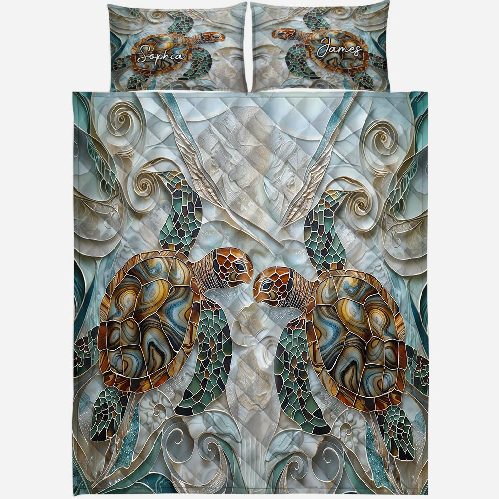 Love Turtles - Personalized Turtle Quilt Set