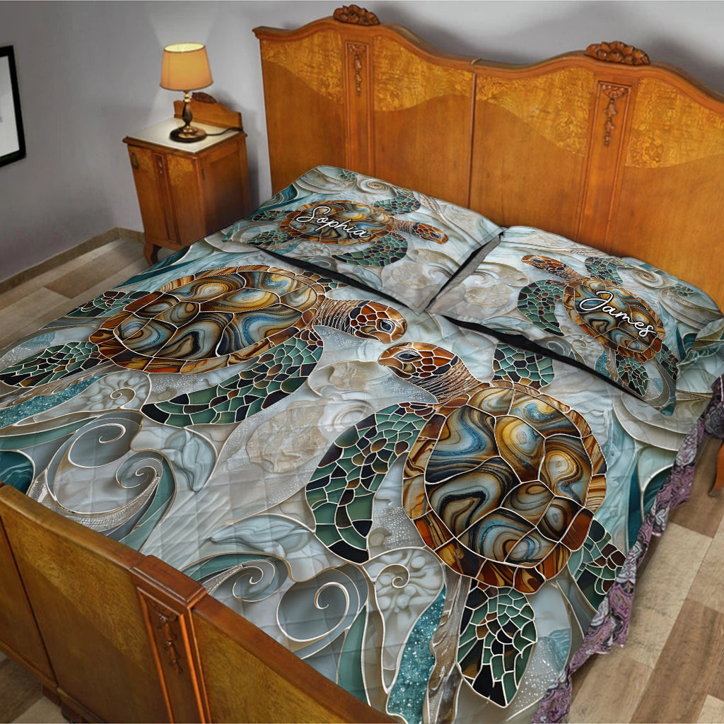 Love Turtles - Personalized Turtle Quilt Set