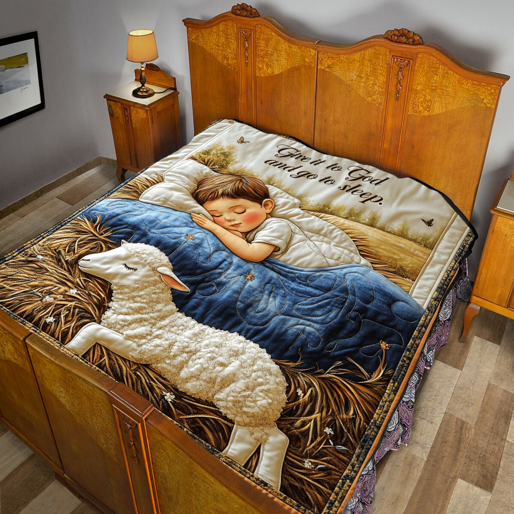Überlass es Gott und geh schlafen – Christliche Steppdecke