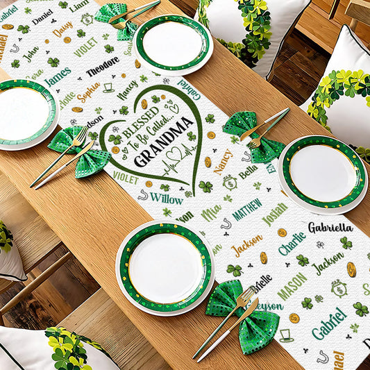 Blessed To Be Called Grandma Nana - Personalized Grandma Table Runner