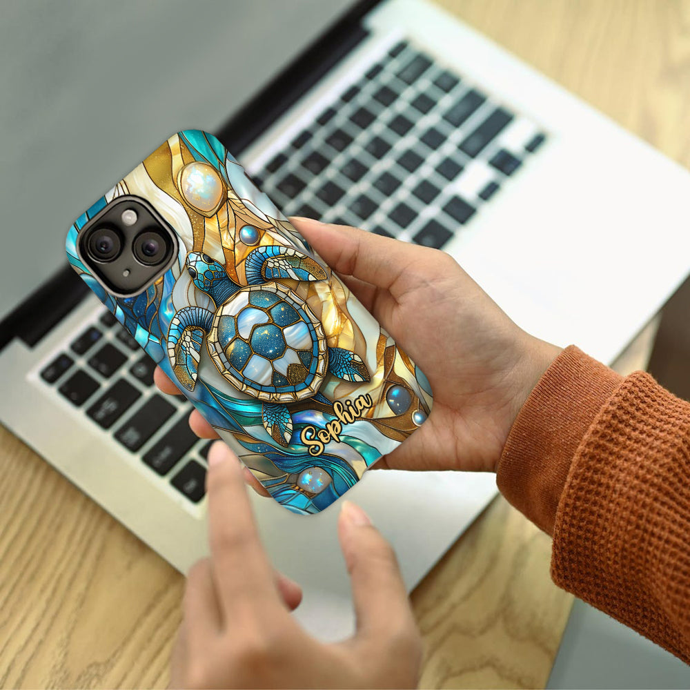 Artistic Turtle - Personalized Turtle Full Print Phone Case