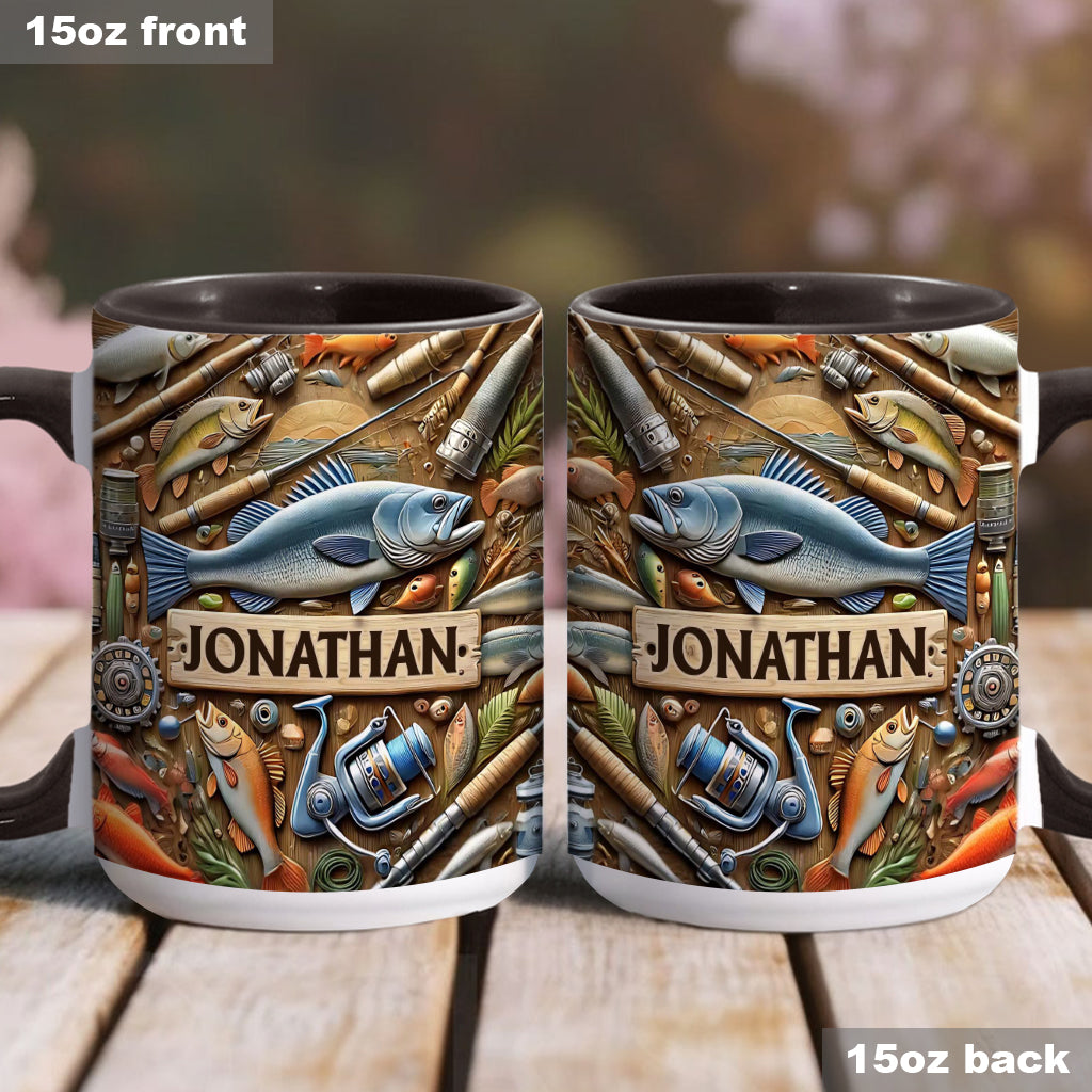 Angeln – Personalisierter Becher mit Angelmotiv