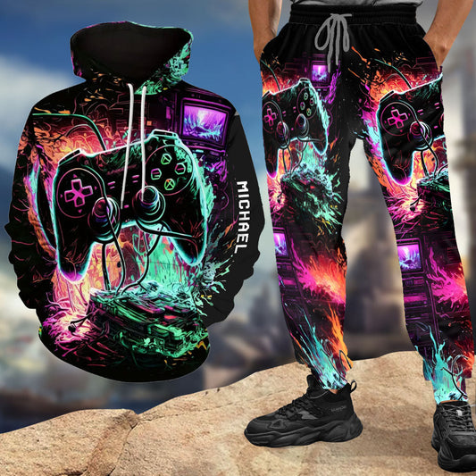 Gamer – Personalisierter Videospiel-Hoodie und Jogginghose
