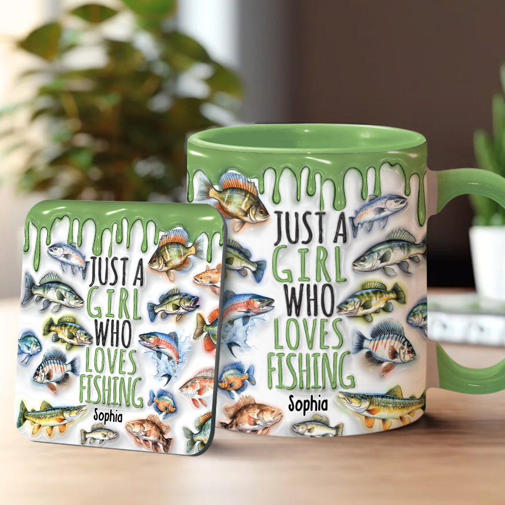 Just A Girl Who Loves Fishing - Personalized Fishing Accent Mug