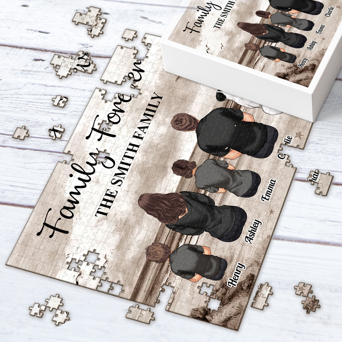Family Forever Familia Por Siempre - Personalized Family Jigsaw Puzzle