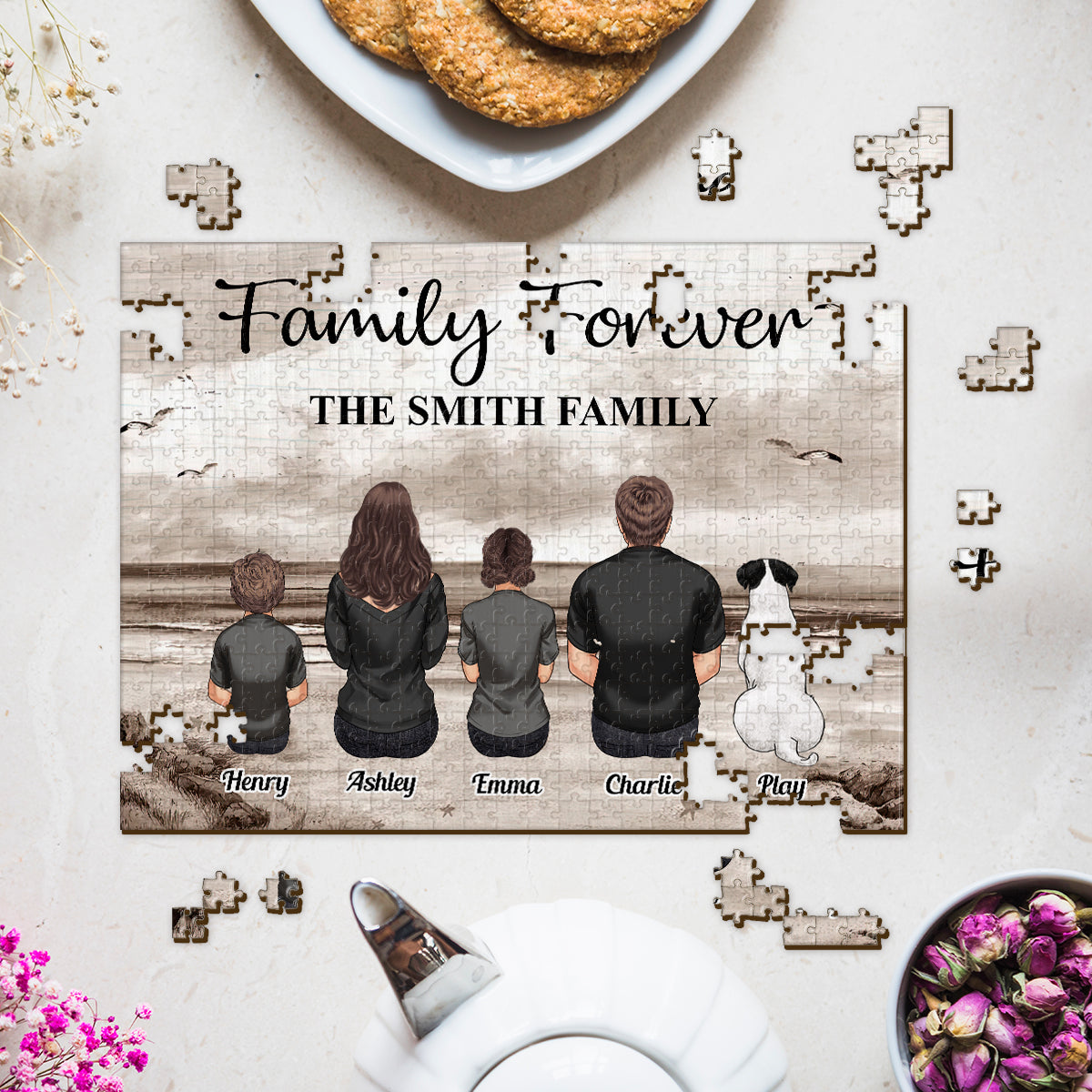 Family Forever Familia Por Siempre - Personalized Family Jigsaw Puzzle