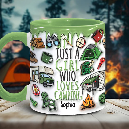 Just A Girl Who Loves Camping - Personalized Camping Accent Mug