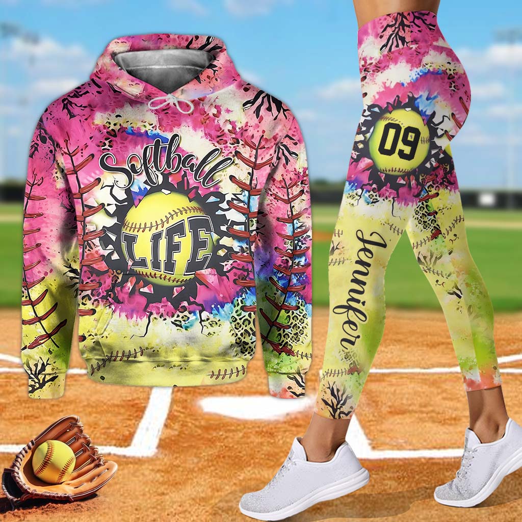 Softball Life – Personalisierter Softball-Hoodie und Leggings