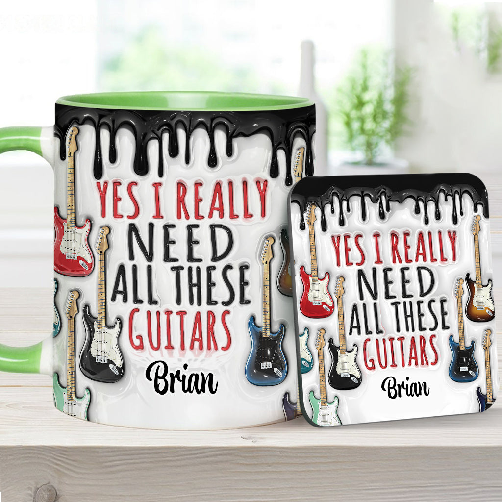 Ja, ich brauche wirklich all diese Gitarren – personalisierte Tasse mit Gitarrenmotiv