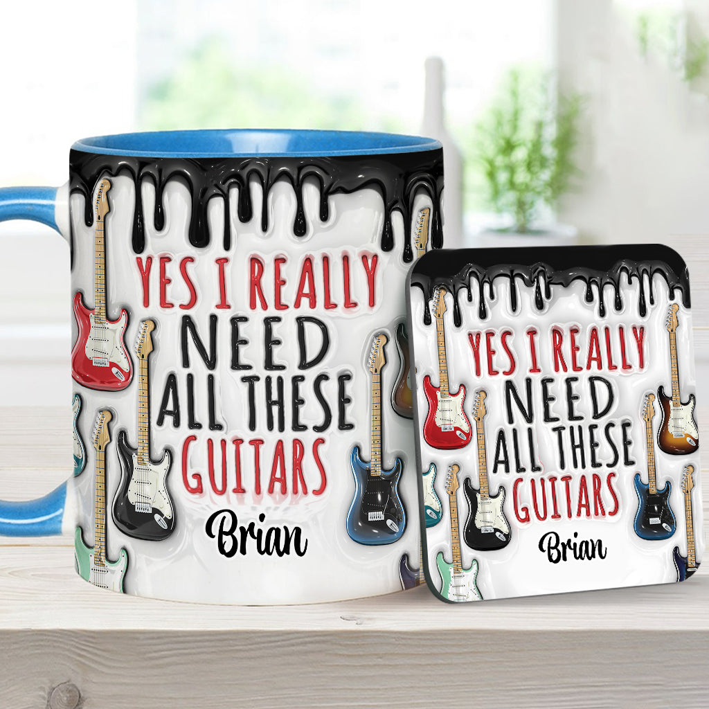Ja, ich brauche wirklich all diese Gitarren – personalisierte Tasse mit Gitarrenmotiv