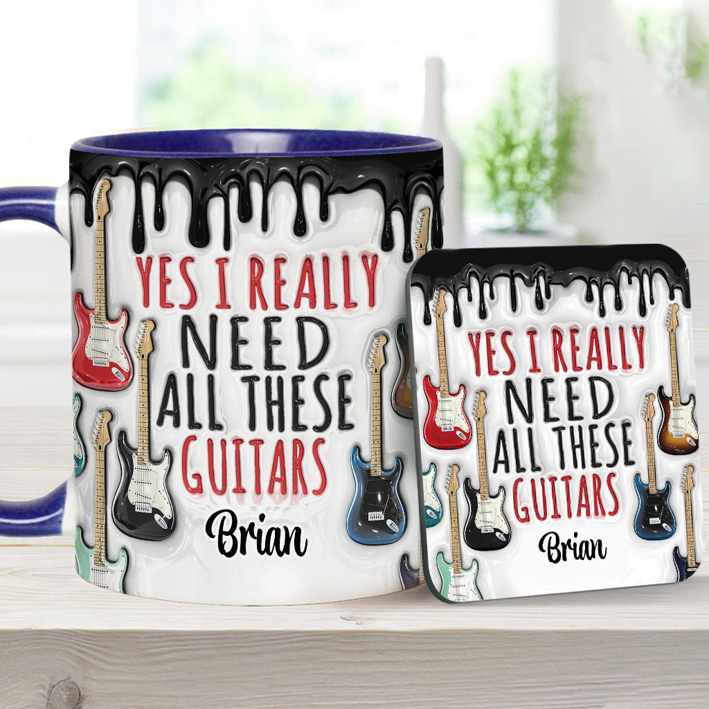 Ja, ich brauche wirklich all diese Gitarren – personalisierte Tasse mit Gitarrenmotiv