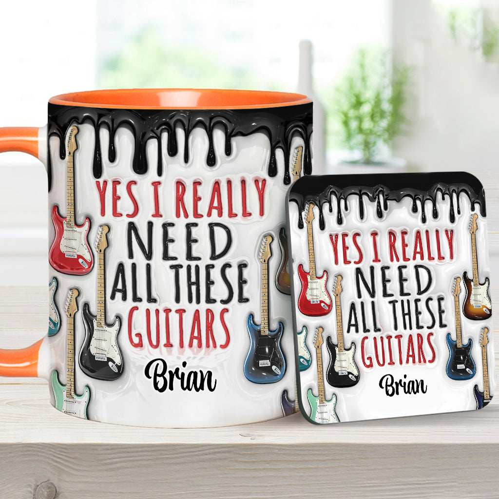 Ja, ich brauche wirklich all diese Gitarren – personalisierte Tasse mit Gitarrenmotiv