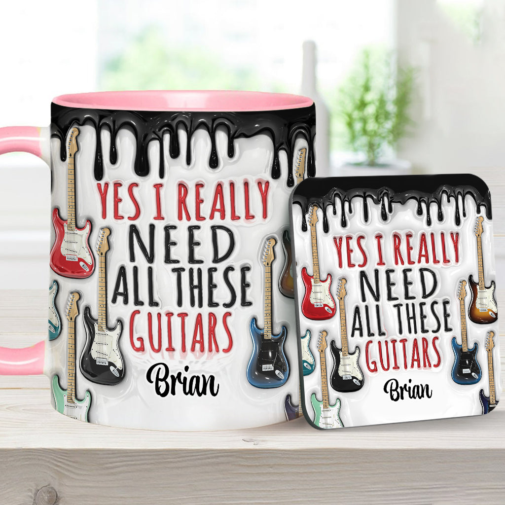 Ja, ich brauche wirklich all diese Gitarren – personalisierte Tasse mit Gitarrenmotiv