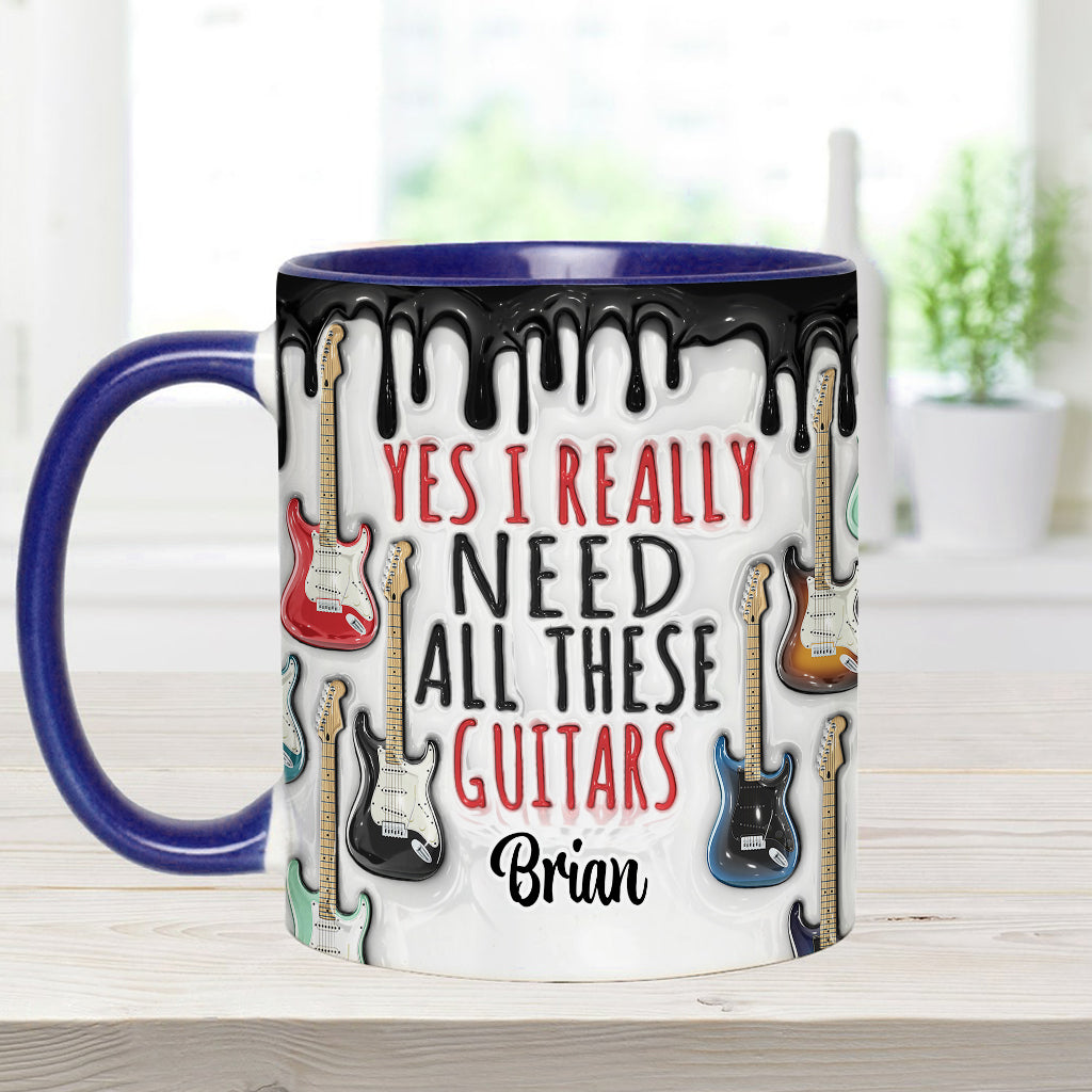 Ja, ich brauche wirklich all diese Gitarren – personalisierte Tasse mit Gitarrenmotiv