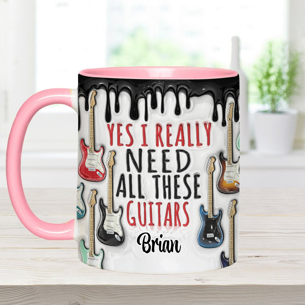 Ja, ich brauche wirklich all diese Gitarren – personalisierte Tasse mit Gitarrenmotiv