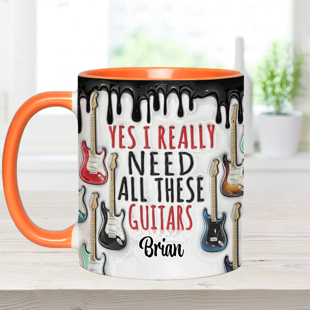 Ja, ich brauche wirklich all diese Gitarren – personalisierte Tasse mit Gitarrenmotiv
