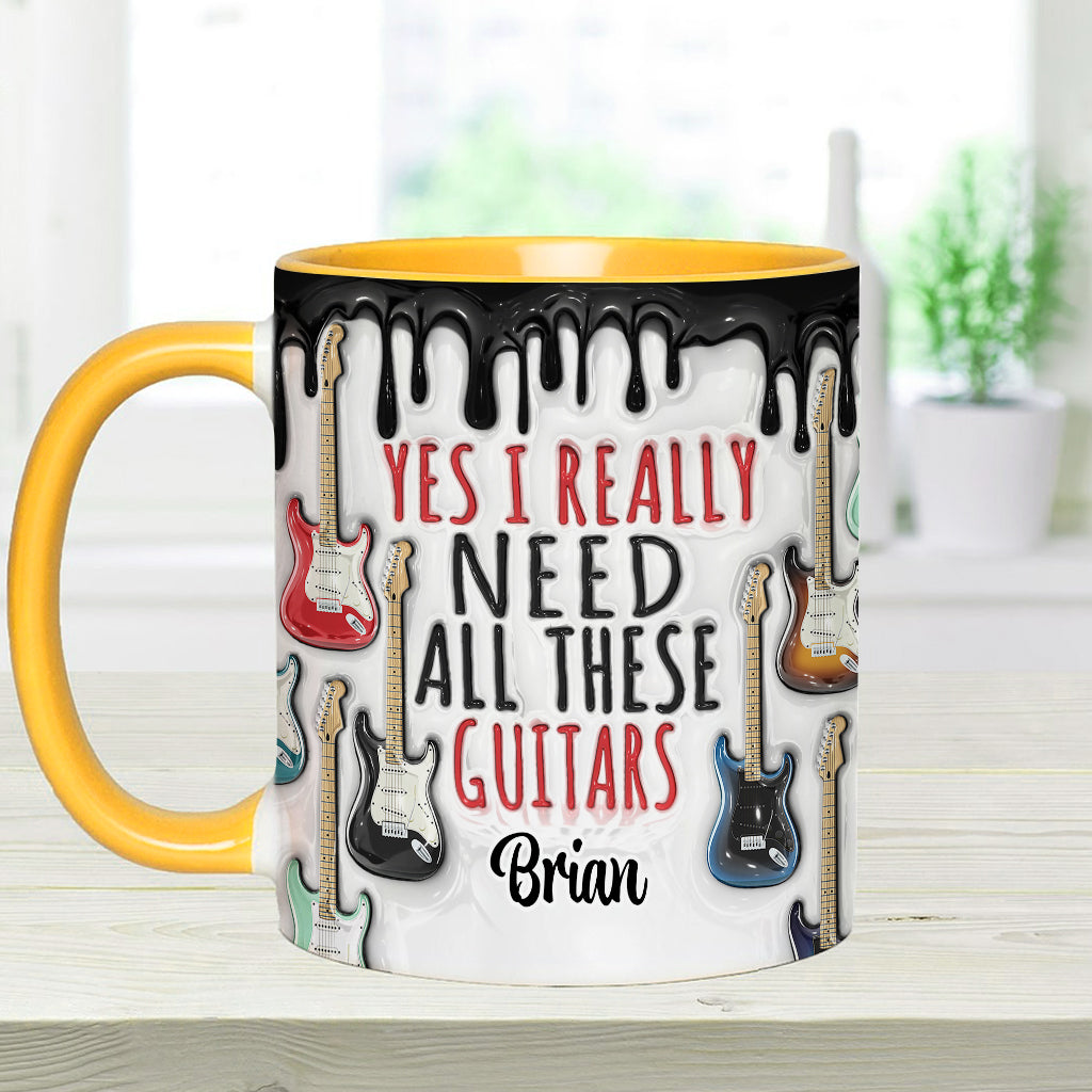 Ja, ich brauche wirklich all diese Gitarren – personalisierte Tasse mit Gitarrenmotiv