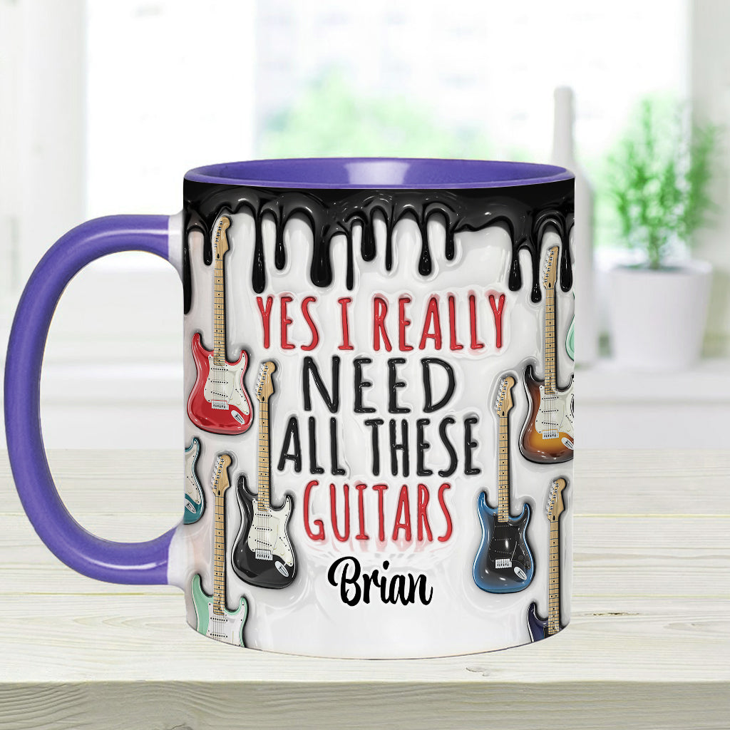 Ja, ich brauche wirklich all diese Gitarren – personalisierte Tasse mit Gitarrenmotiv