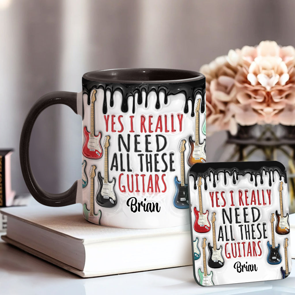 Ja, ich brauche wirklich all diese Gitarren – personalisierte Tasse mit Gitarrenmotiv