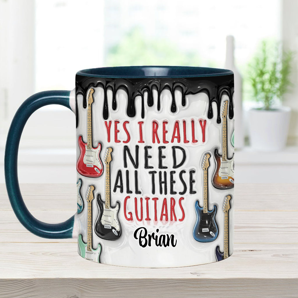 Ja, ich brauche wirklich all diese Gitarren – personalisierte Tasse mit Gitarrenmotiv
