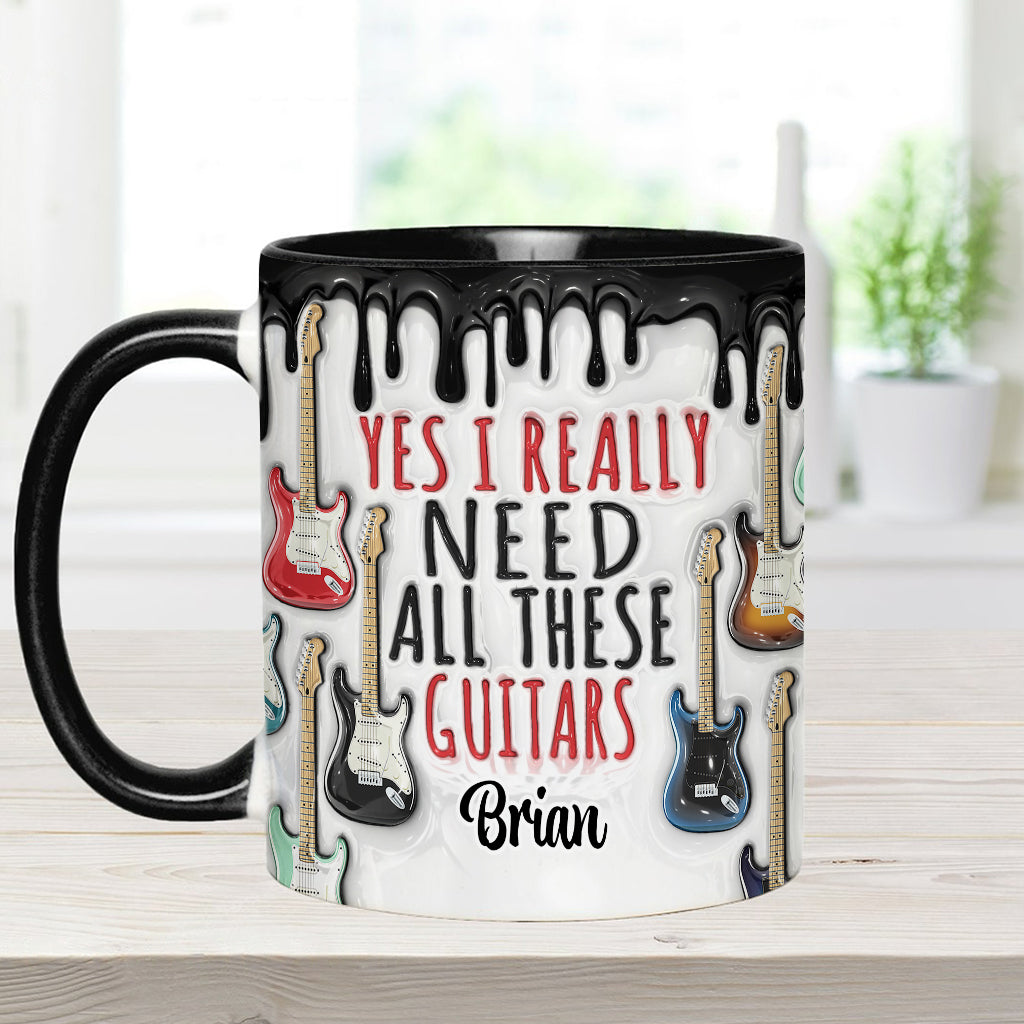 Ja, ich brauche wirklich all diese Gitarren – personalisierte Tasse mit Gitarrenmotiv