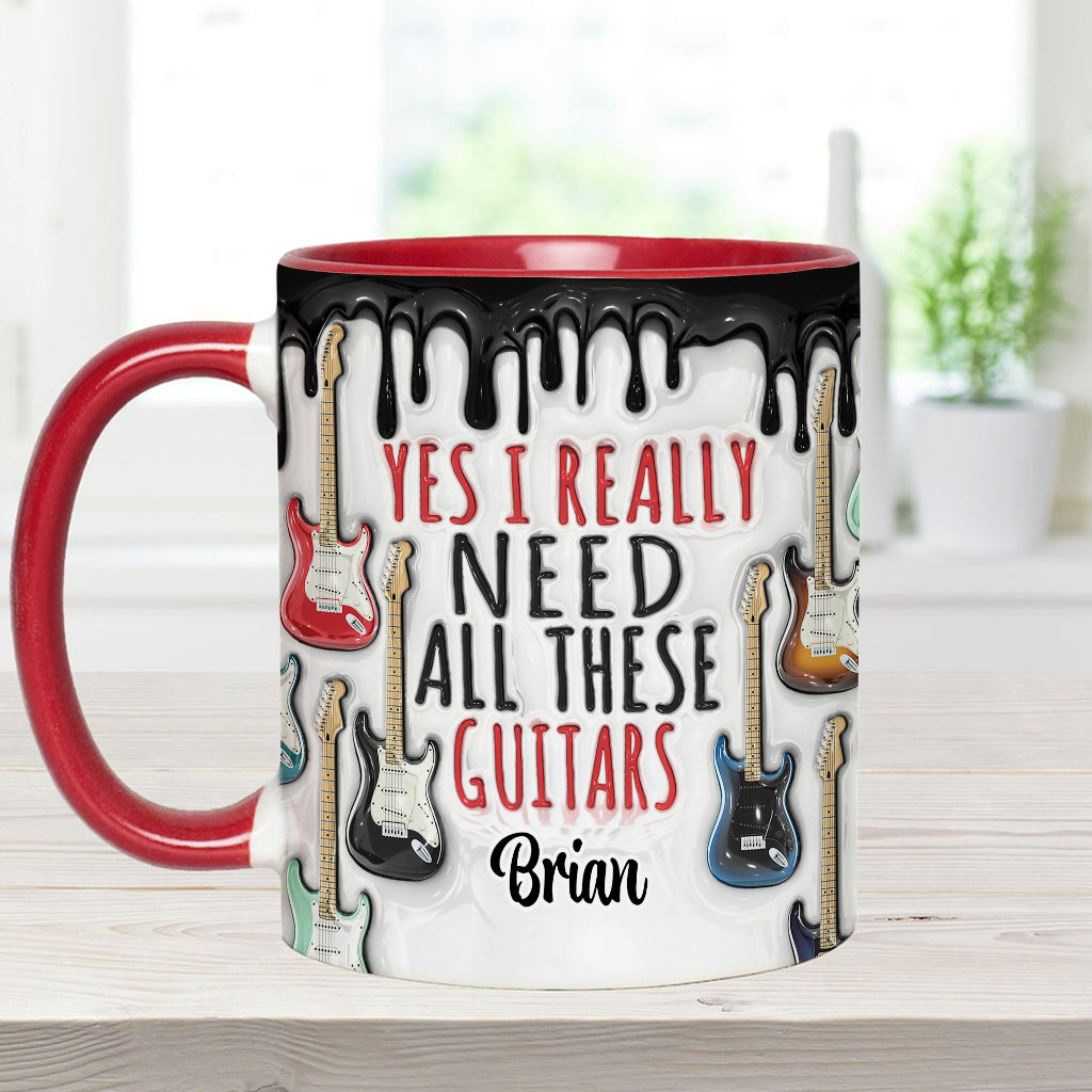 Ja, ich brauche wirklich all diese Gitarren – personalisierte Tasse mit Gitarrenmotiv