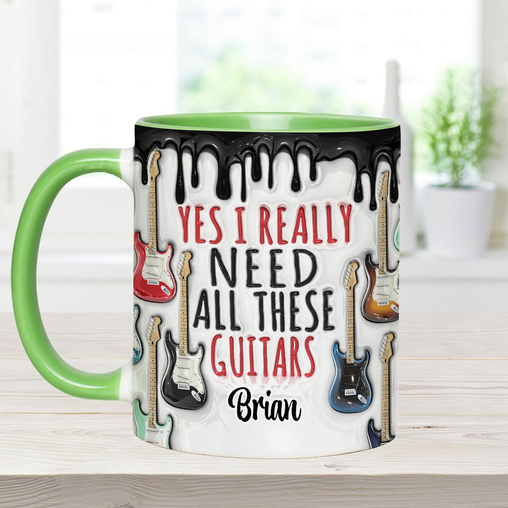 Ja, ich brauche wirklich all diese Gitarren – personalisierte Tasse mit Gitarrenmotiv