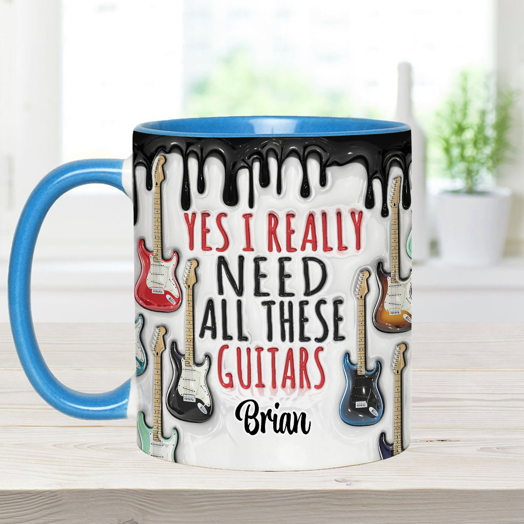Ja, ich brauche wirklich all diese Gitarren – personalisierte Tasse mit Gitarrenmotiv
