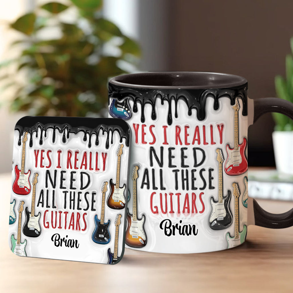 Ja, ich brauche wirklich all diese Gitarren – personalisierte Tasse mit Gitarrenmotiv