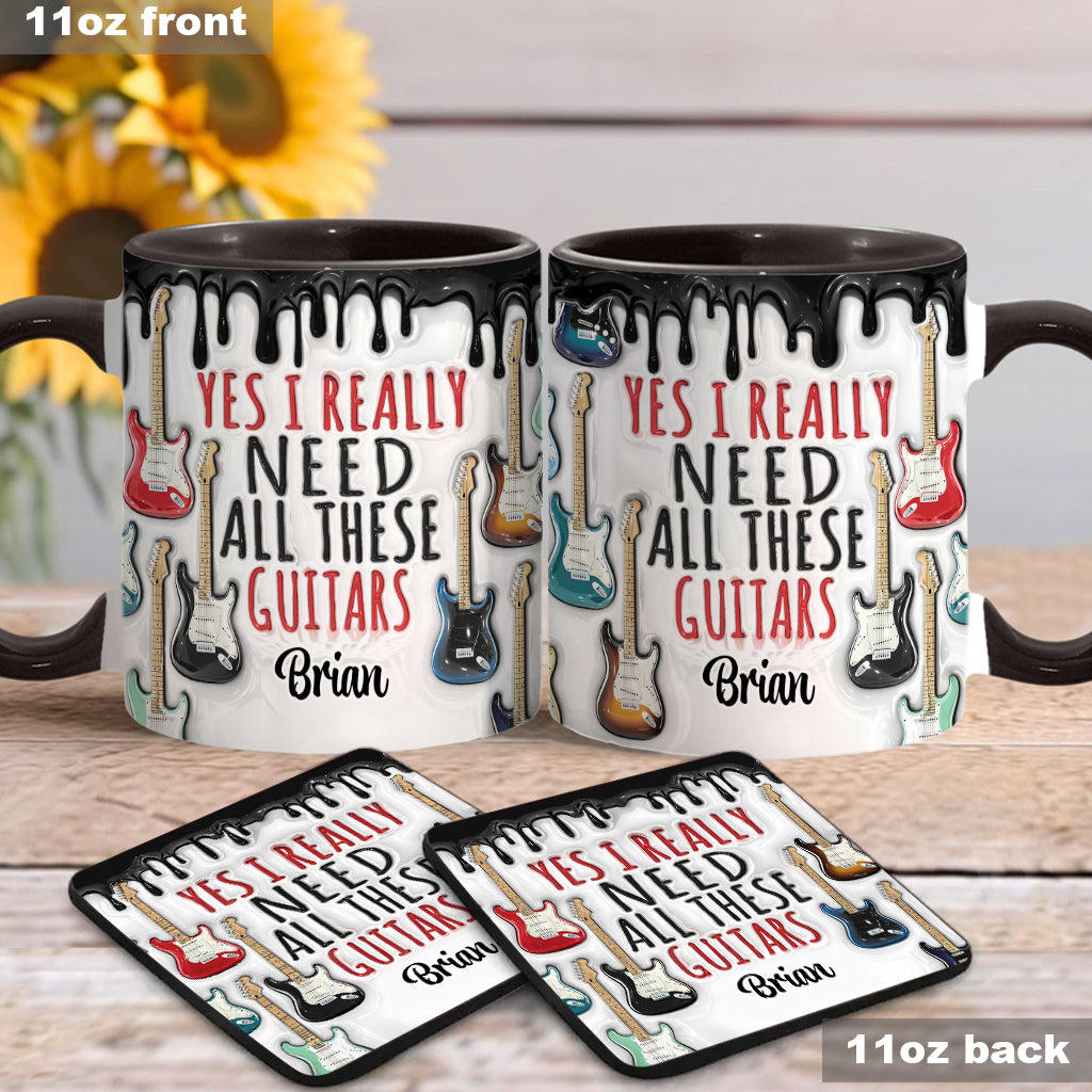 Ja, ich brauche wirklich all diese Gitarren – personalisierte Tasse mit Gitarrenmotiv