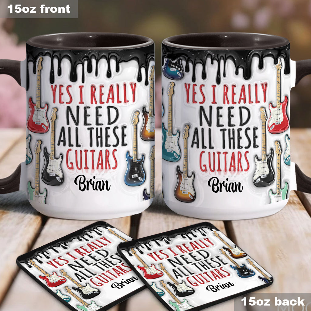 Ja, ich brauche wirklich all diese Gitarren – personalisierte Tasse mit Gitarrenmotiv