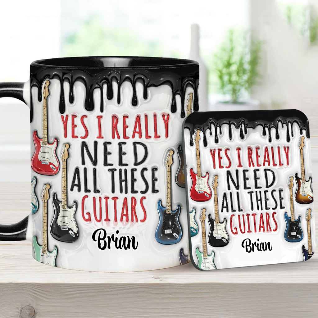 Ja, ich brauche wirklich all diese Gitarren – personalisierte Tasse mit Gitarrenmotiv