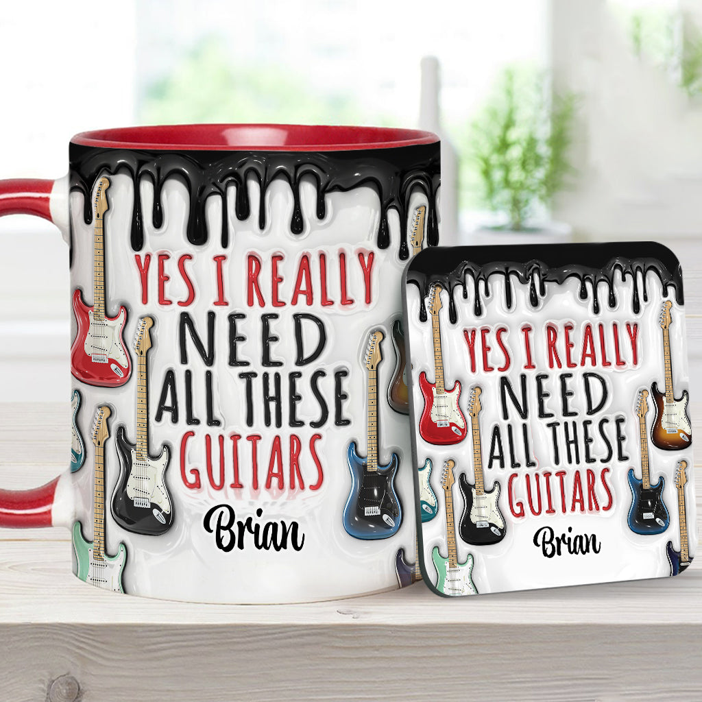 Ja, ich brauche wirklich all diese Gitarren – personalisierte Tasse mit Gitarrenmotiv