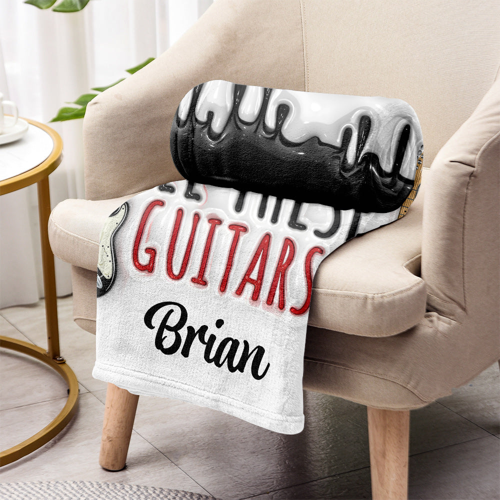 I Need All These Guitars - Personalized Guitar Blanket