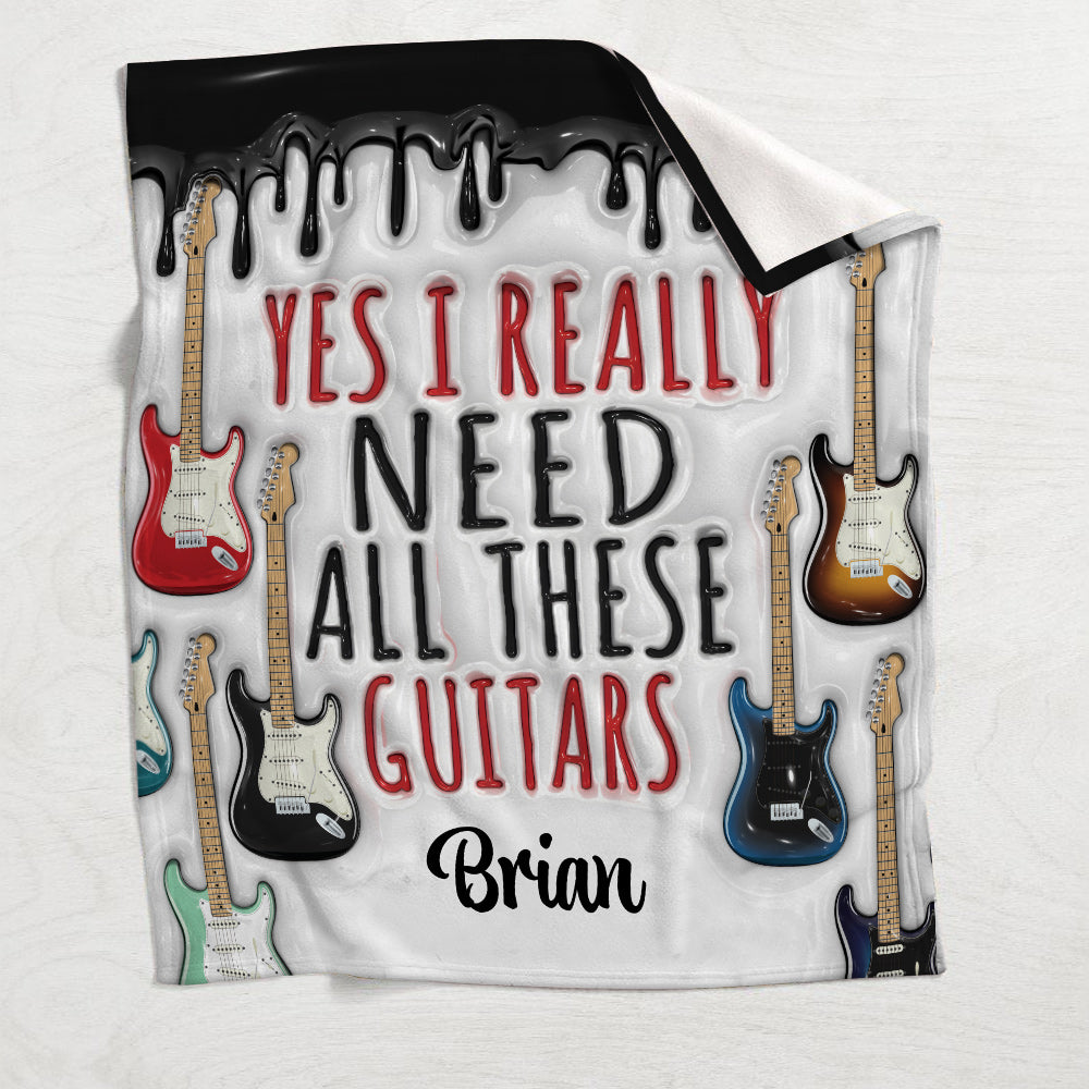 I Need All These Guitars - Personalized Guitar Blanket